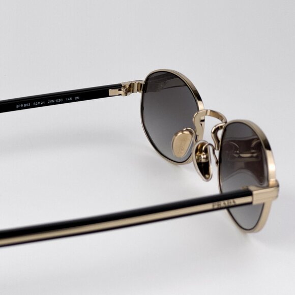 Prada PRB53S Sunglasses – Pale Gold Oval Metal Frame |Model ZVN02C - Picture 8 of 11